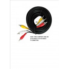 Audio/Video  Composite Cable  3RCA Male to 3RCA Male 3m