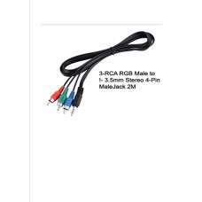 Audio Cable 3.5mm Jack Male to  3 RCA  RGB Male 2M